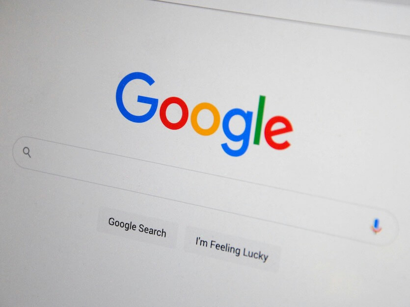 Google Search Engine on Screen