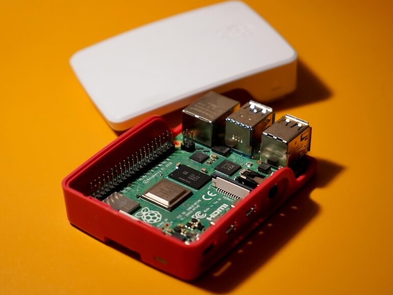 red and white circuit board