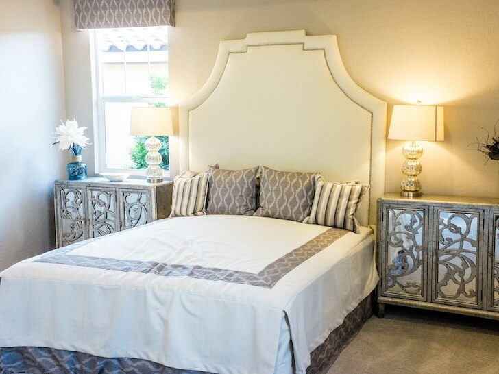 white and grey bedroom interior design