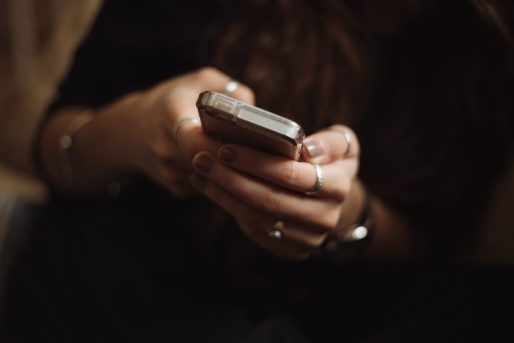 person using smartphone 