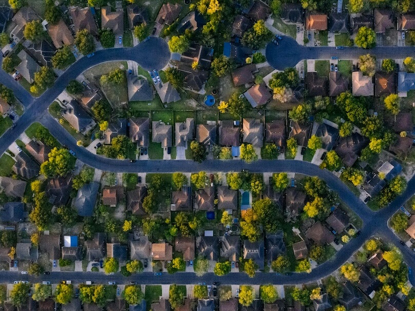Bird's Eye View Of Houses