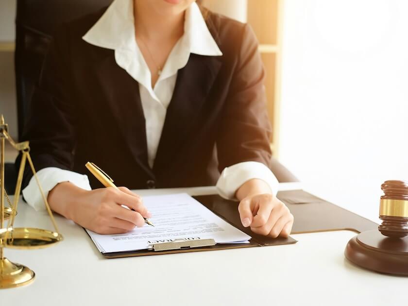 judge gavel justice lawyers business woman in suit or lawyer working on a documents legal law advice and justice concept