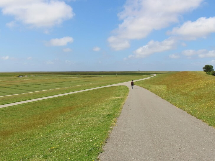 person walking on road or path