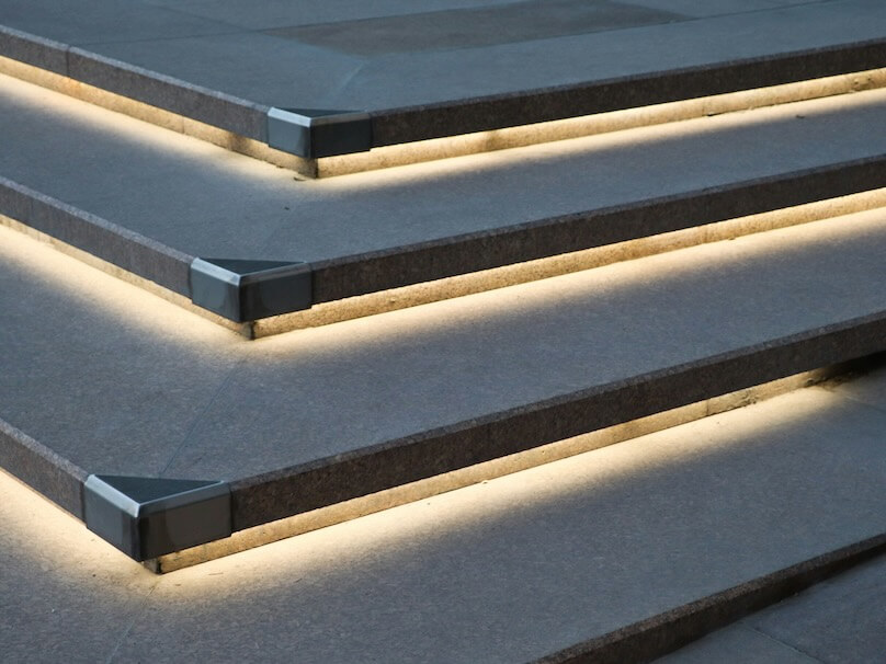 a close up of step lighting