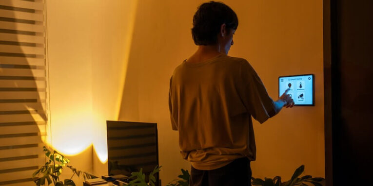 a man standing in a living room holding a tablet FEATURED IMAGE