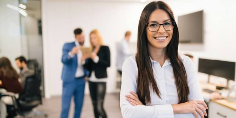 portrait of successful beautiful businesswoman in modern office FEATURED IMAGE