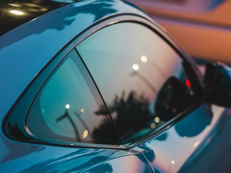 a close up of a cars side mirror