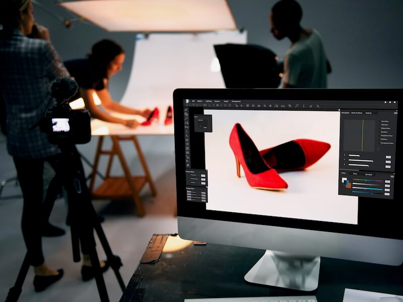 product photography shoot of shoes