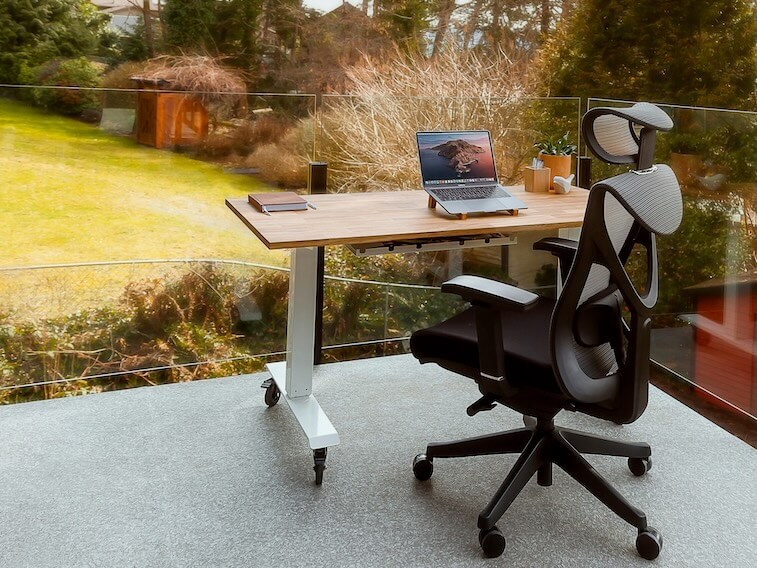a chair with a laptop on top of it