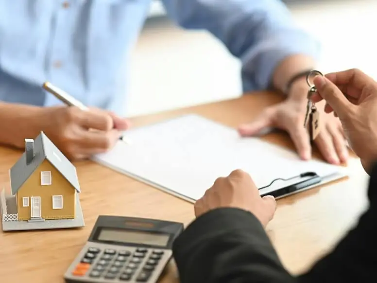 real estate closing with model house