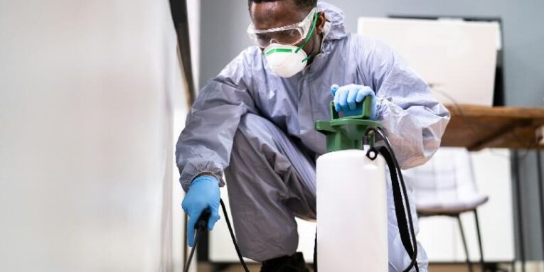pest control exterminator man spraying pesticide FEATURED IMAGE